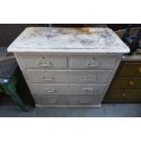 A Victorian painted pine chest of drawers