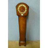 An oak dwarf longcase clock