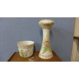 A Portuguese porcelain jardiniere and stand