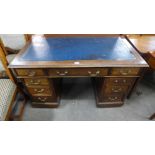 A Victorian mahogany pedestal desk