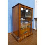 A Victorian oak smokers cabinet, 43cms h x 29cms w