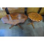 A Sorrento ware coffee table and matching lamp table