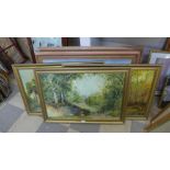 Five assorted oil paintings