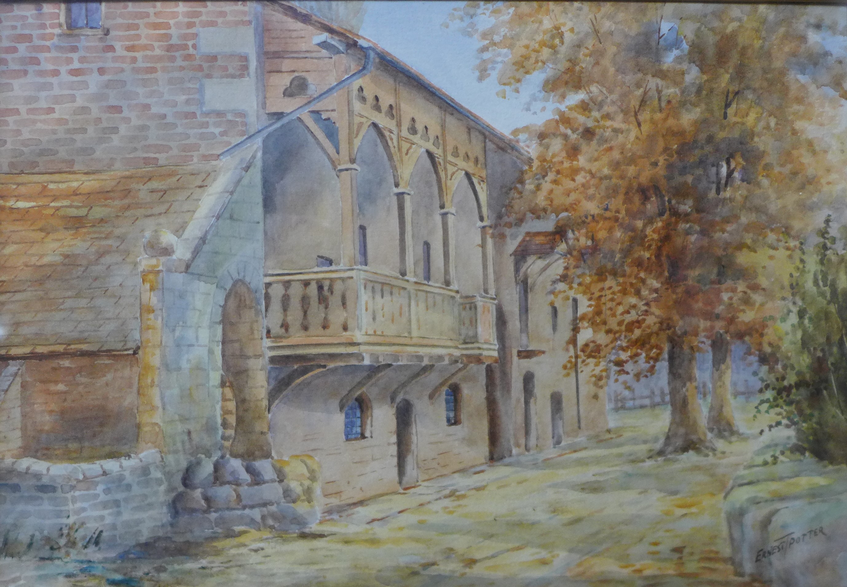 Ernest Potter, Guy's Cliff Mill, Warwick, watercolour, 17 x 25cms, framed