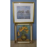 A signed Madge Bright print and a Van Gogh print