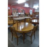 A G-Plan Fresco teak extending dining table and six chairs