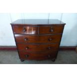 A Victorian mahogany bow front chest of drawers