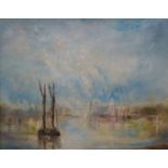 * Brinton, Impressionist style Venetian landscape, oil on board, framed