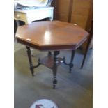 An Edward VII walnut octagonal occasional table