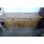 A Victorian pine dresser, 81cms h, 156cms w, 47cms d