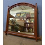 A Victorian Aesthetic Movement mahogany framed mirror, 77 x 80cms