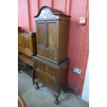 An Edward VII mahogany dome top side cabinet, 150cms h, 59cms w, 37cms d