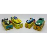 One Corgi and three Dinky Toys die-cast vehicles, 155c, 218, 240 and 163, boxed