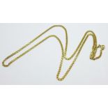 A yellow metal chain, continental mark, 7.3g, 60cm