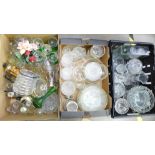 Five boxes of mixed glass, carafes, tumblers, wine glasses, bowls, vases, etc. **PLEASE NOTE THIS