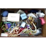 A large case of costume jewellery