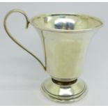 A silver christening mug, 94.9g, a/f, dented, base out of shape