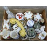 A collection of china including Royal Albert Old Country Roses, Wedgwood Jasperware, Aynsley, a