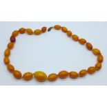 A set of butterscotch amber coloured beads, a/f