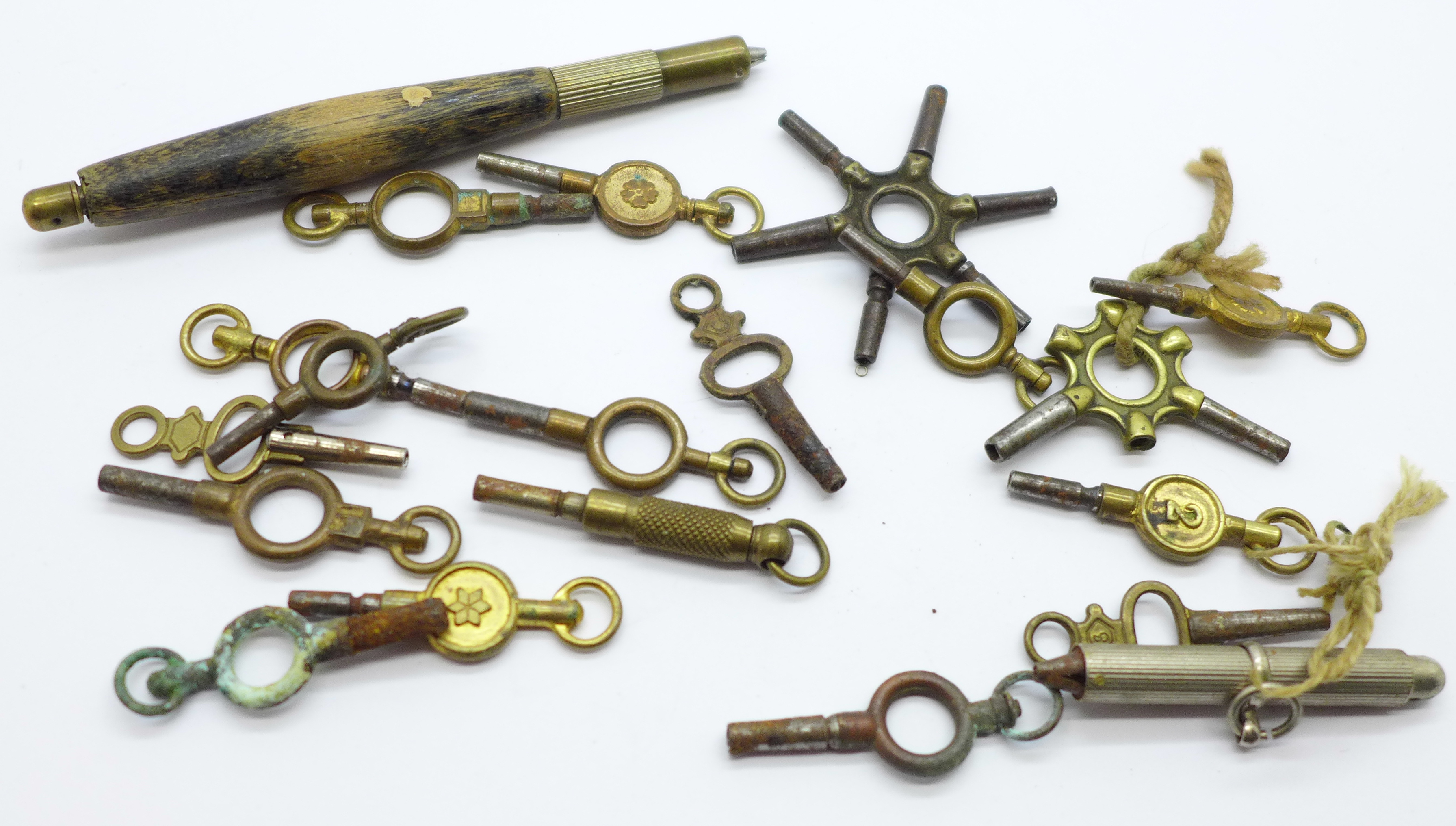 A collection of watch keys