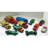 Ten Dinky and one Corgi die-cast vehicles including AC Aceca, Vanwall and Cooper-Bristol