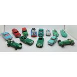 Thirteen Dinky and Corgi die-cast vehicles including Hillman Hunter rally car