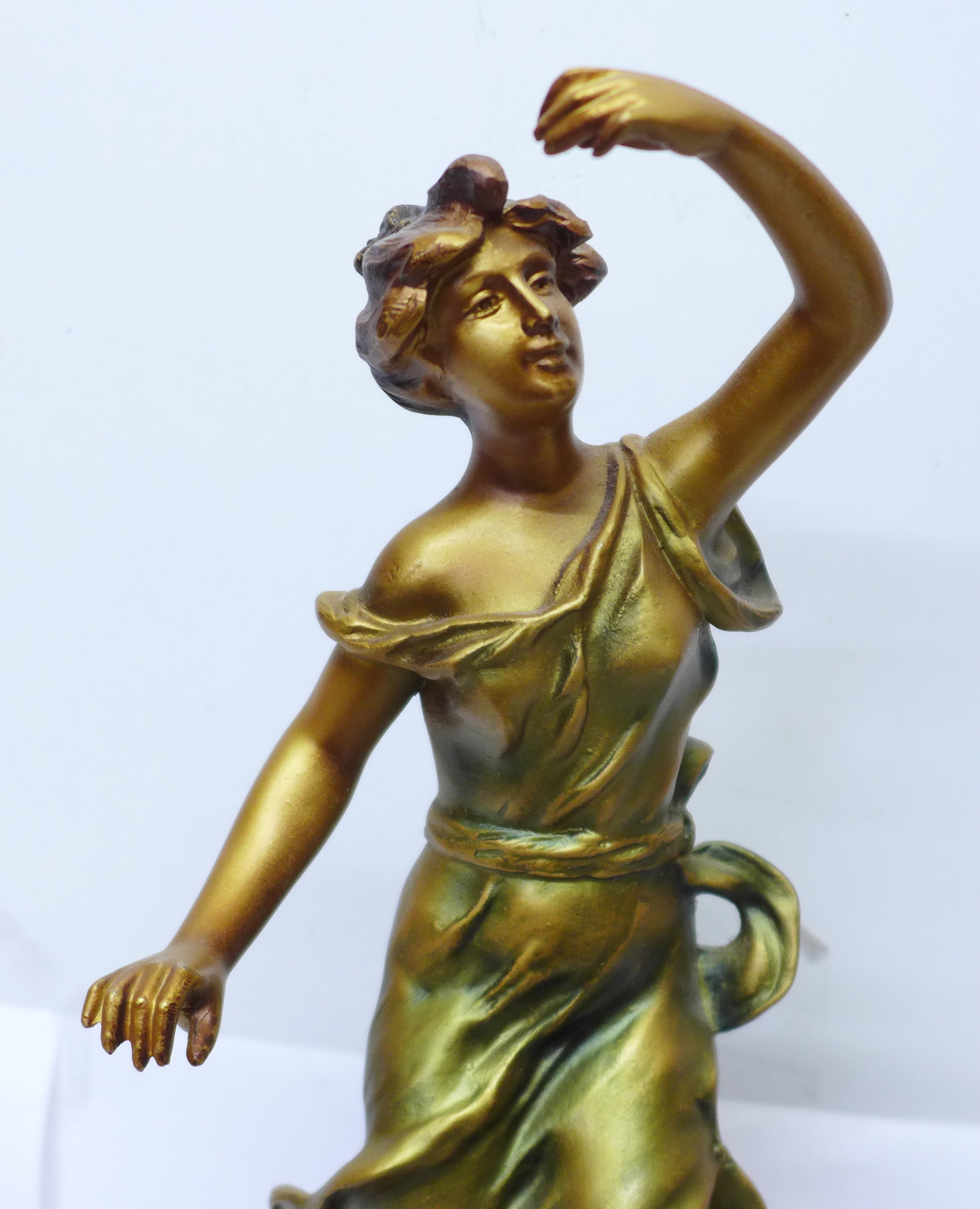 Two spelter figures of ladies, tallest 69cm - Image 3 of 5