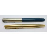 Two Parker fountain pens