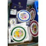 A collection of Royal Worcester, Royal Albert Bouquet plates and Spode RHS plates, etc. **PLEASE