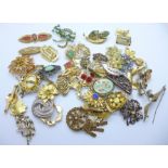 Fifty brooches