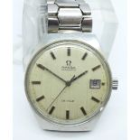 A gentleman's Omega De Ville automatic date wristwatch, (not Omega bracelet)