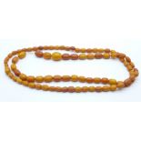 A string of butterscotch amber beads