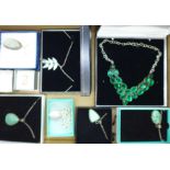 A collection of silver stone set jewellery, boxed