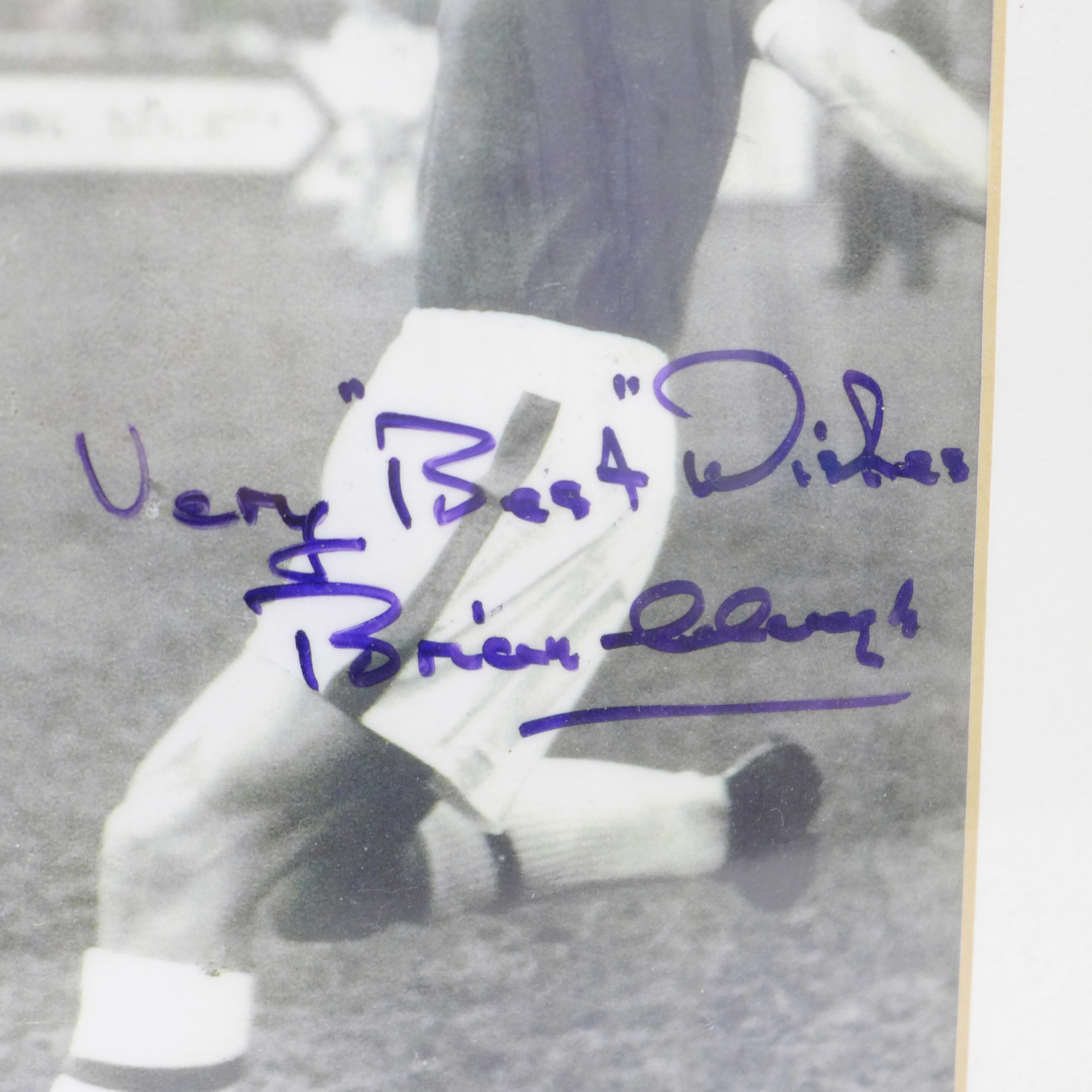A framed photograph of Brian Clough playing for Middlesbrough, signed - Image 2 of 2