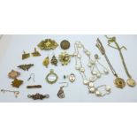 A collection of rolled gold jewellery, etc.
