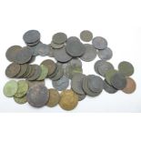 A collection of coins, mainly 19th Century