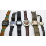 Five gentleman's wristwatches and a lady's wristwatch