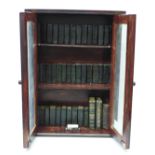 A set of miniature books, Works of Shakespeare, thirty-nine volumes and three others in a glazed