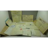 A collection of ephemera, mainly mid 20th Century, receipts including undertakers and a last