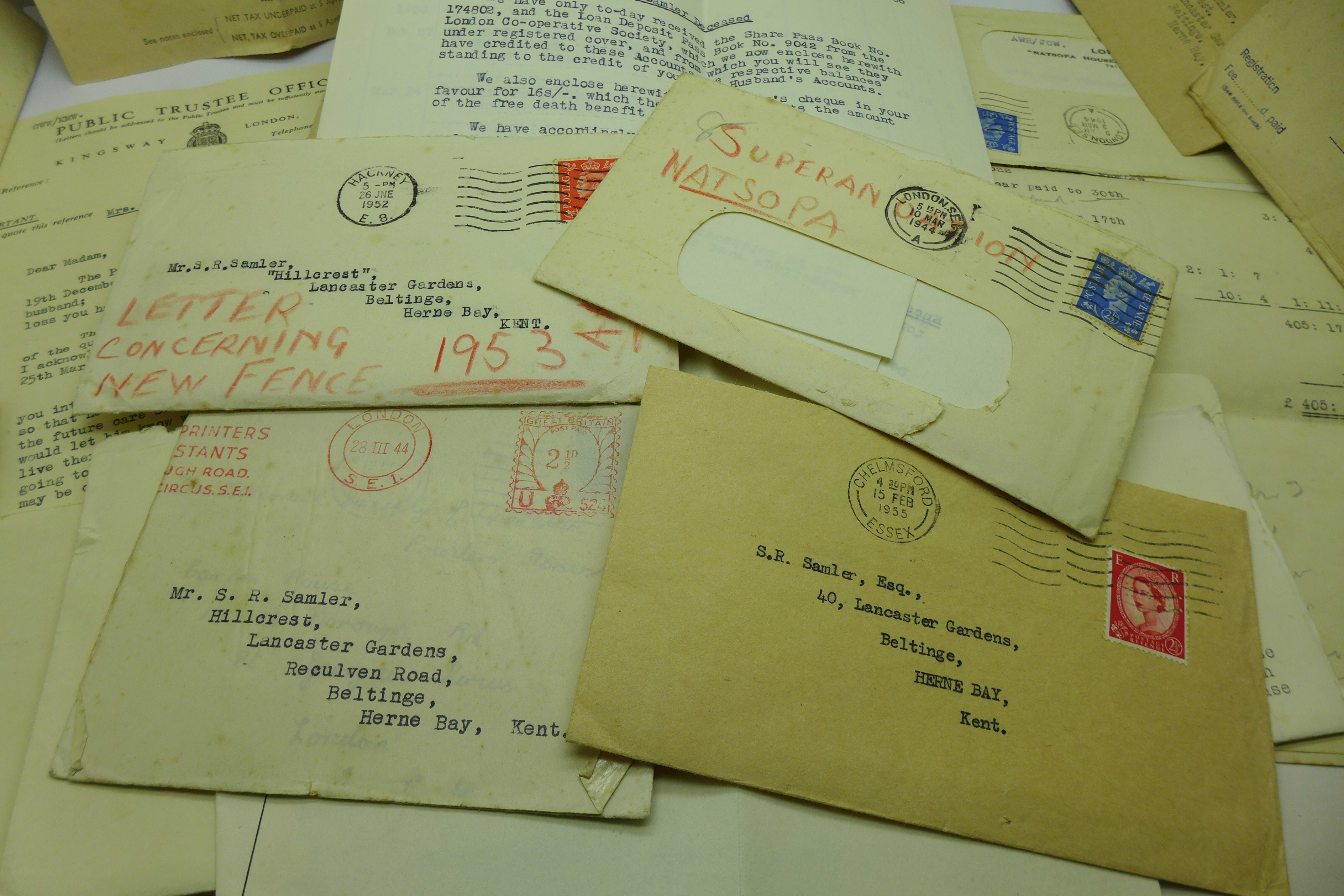 A collection of ephemera, mainly mid 20th Century, receipts including undertakers and a last - Image 4 of 6