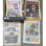 Music magazines, Sounds, 1980-1989, (28) and NME, 1980's and 1990's (22)