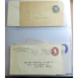 An album with a collection of United States postal history and stationery, some early 20th