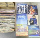 A box of 7" singles, mainly 1980's