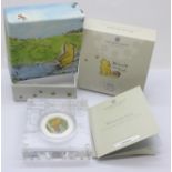 Coins;-2020 Disney Classic Winnie the Pooh UK 50p silver proof coin, appearing for the first time on