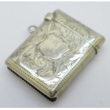 A silver vesta case, Birmingham 1905