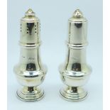 A silver salt and pepper pair, Broadway & Co., Birmingham 1989, 67g