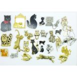 Twenty-six feline brooches