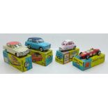 Four Corgi die-cast vehicles, 234, 154, 233 and 216, boxed