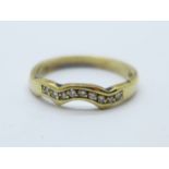 A 9ct gold and diamond ring, 3.1g, S