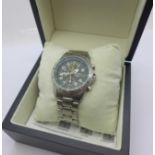 A Seiko chronograph wristwatch, with box